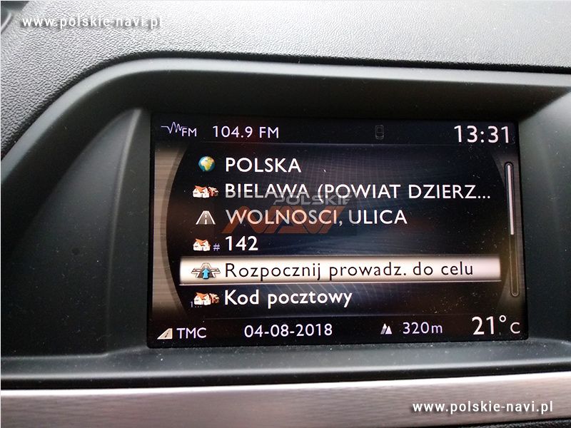 Citroen Polskie menu, spolszczenie, tłumaczenie nawigacji